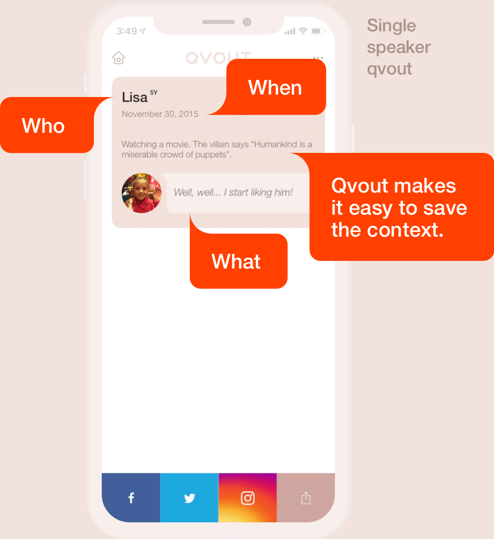 Who? When? What? Qvout makes it easy to save the context.