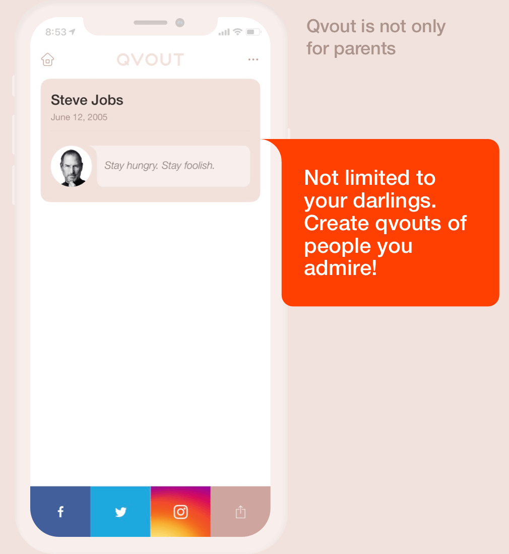 Not limited to your darlings. Create qvouts of people you admire!